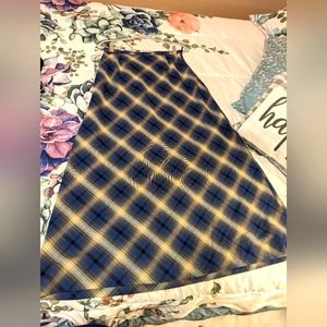 Eddie Bauer Blue and cream plaid A-line skirt size 6